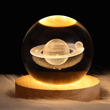 3D Galaxy Moon Crystal Ball Lamp – USB LED Night Light