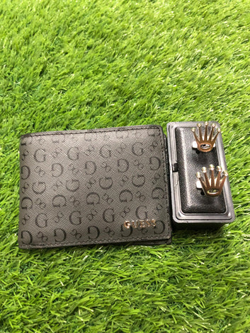 wallet and rolex cufflinks